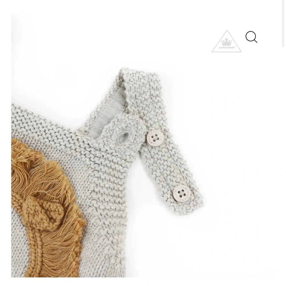 Stella McCartney Kids Gray and Brown Knit One Piece hedgehog cotton wool